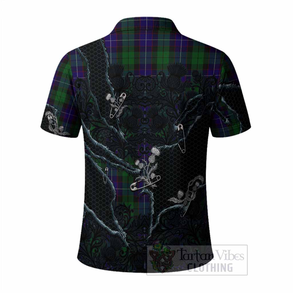 Mitchell Tartan Thistle Dark Gothic Polo Shirt - Tartan Vibes Clothing