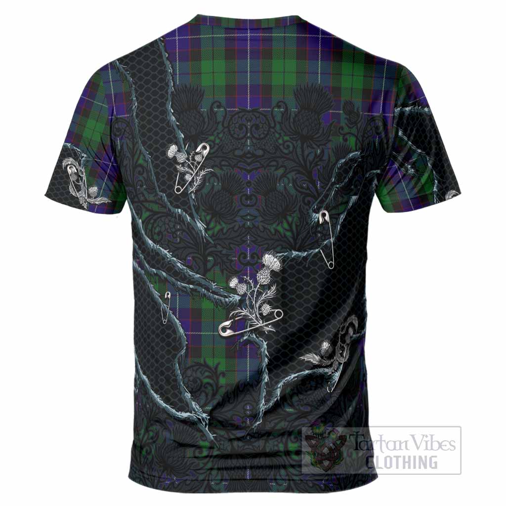 Mitchell Tartan Thistle Dark Gothic T-Shirt - Tartan Vibes Clothing