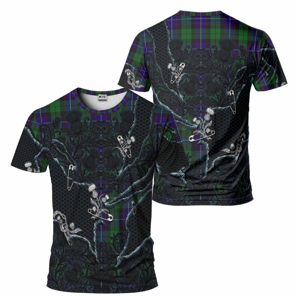 Mitchell Tartan Thistle Dark Gothic T-Shirt - Tartan Vibes Clothing