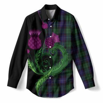 Mitchell Tartan Women Casual Shirt Traditional Scottish Thistle