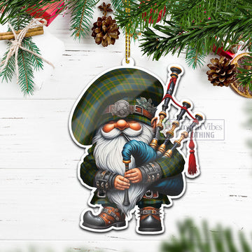 Sanday Tartan Bagpiper Gnome Christmas Ornament Wood - Tartan Vibes Clothing