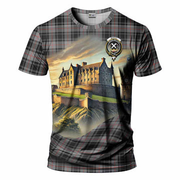 Tartan Vibes Clothing Moffat Tartan Family Crest T-Shirt with Scottish Ancient Castle Stype