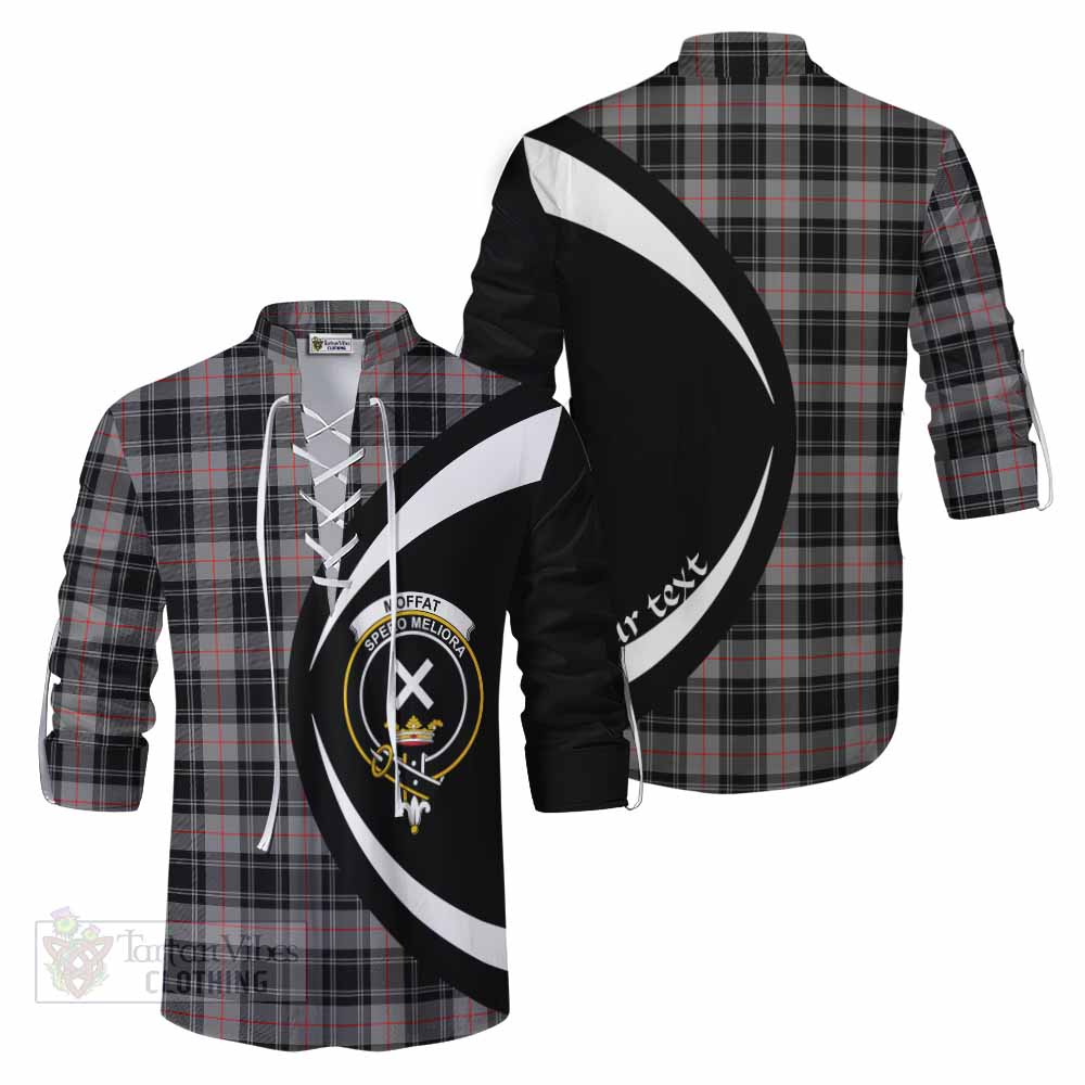 Tartan Vibes Clothing Moffat Tartan Ghillie Kilt Shirt with Family Crest Circle Style
