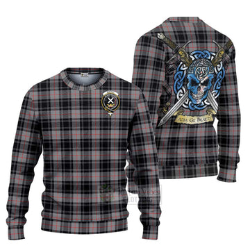 Moffat Tartan Ugly Sweater with Family Crest Celtic Skull Style