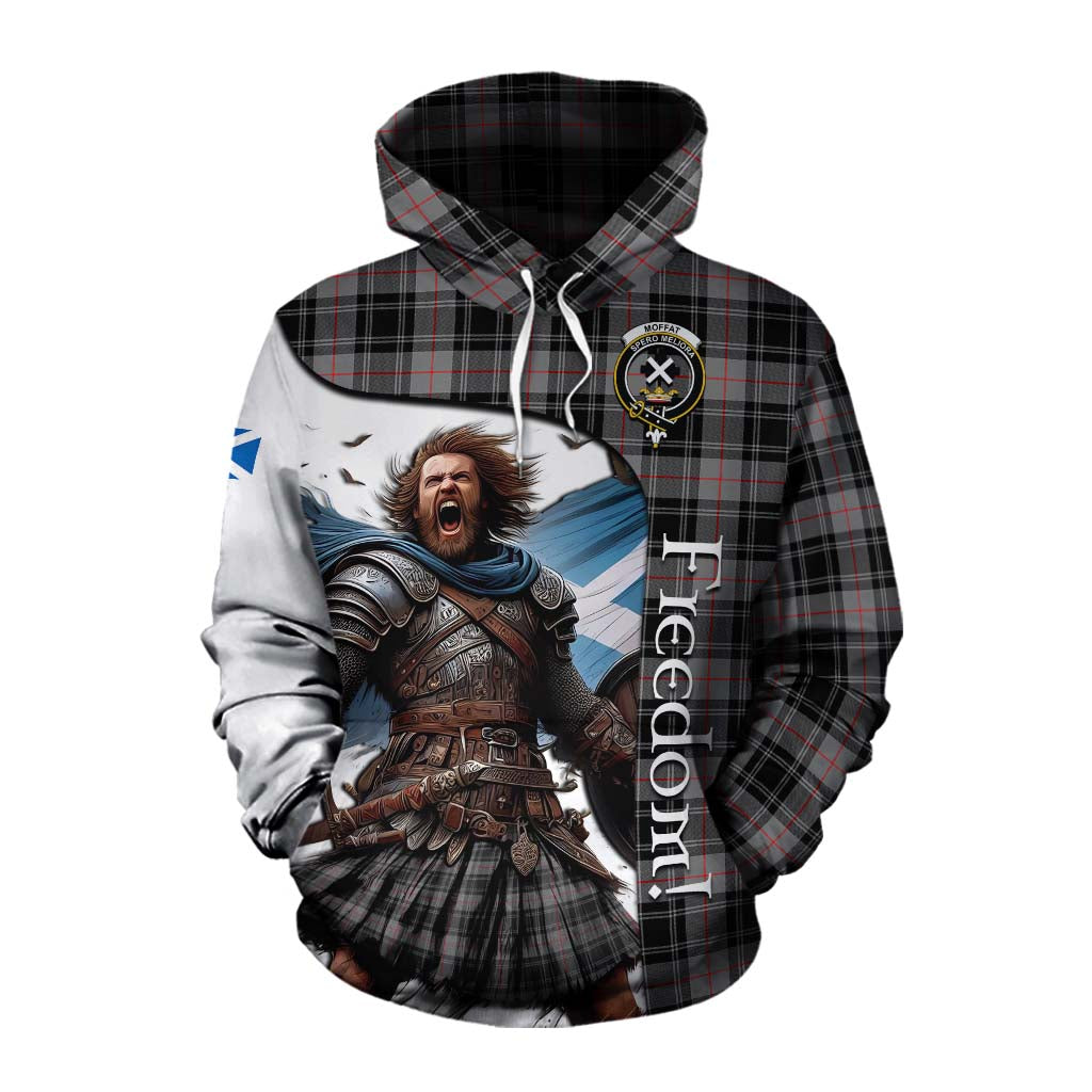 Tartan Vibes Clothing Moffat Crest Tartan Cotton Hoodie Inspired by the Freedom of Scottish Warrior