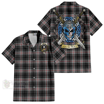 Moffat Tartan Hawaiian Shirt with Family Crest Celtic Skull Style