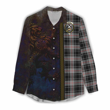 Moffat Tartan Family Crest Women's Casual Shirt Alba Gu Brath Be Brave Lion Ancient Style