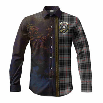 Moffat Tartan Family Crest Long Sleeve Button Shirt Alba Gu Brath Be Brave Lion Ancient Style