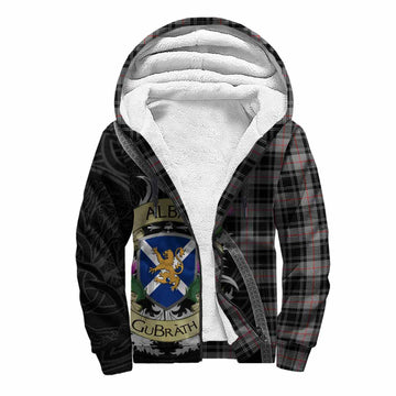 Moffat Tartan Family Crest Sherpa Hoodie Lion Rampant Royal Thistle Shield Celtic Inspired