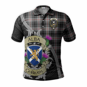 Moffat Tartan Family Crest Polo Shirt Lion Rampant Royal Thistle Shield Celtic Inspired