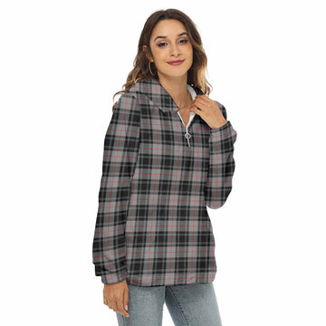 Moffat Tartan Women's Borg Fleece Hoodie with Half Zip