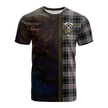 Moffat Tartan Family Crest Cotton T-shirt Alba Gu Brath Be Brave Lion Ancient Style