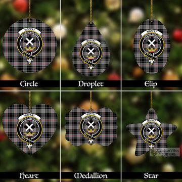 Tartan Vibes Clothing Moffat Tartan Christmas Aluminium Ornament with Family Crest