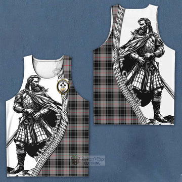 Tartan Vibes Clothing Moffat Tartan Clan Crest Men's Tank Top with Highlander Warrior Celtic Style