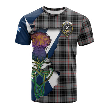 Tartan Vibes Clothing Moffat Tartan Family Crest Cotton T-shirt Scottish Thistle Celtic Inspired