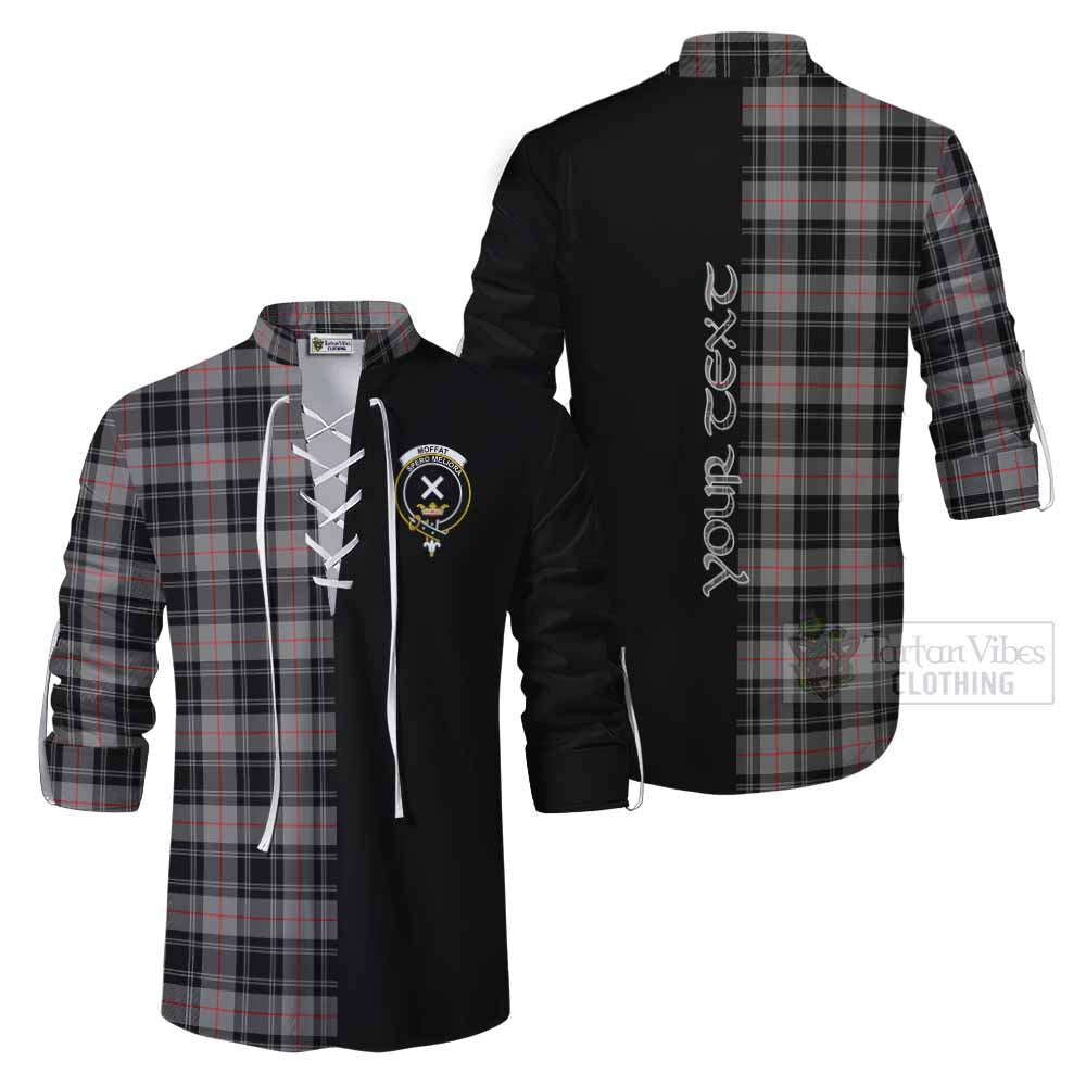 Tartan Vibes Clothing Moffat Tartan Ghillie Kilt Shirt with Family Crest and Half Of Me Style