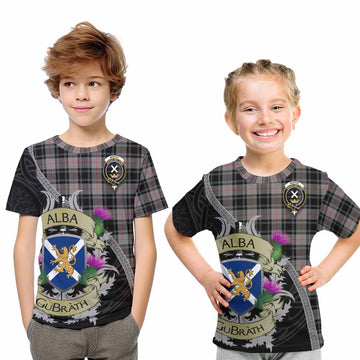 Tartan Vibes Clothing Moffat Tartan Family Crest Kid T-Shirt Lion Rampant Royal Thistle Shield Celtic Inspired