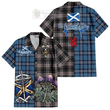 Moffat Tartan Hawaiian Shirt Happy St. Andrew's Day Half Tartan Style