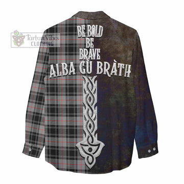 Moffat Tartan Family Crest Women's Casual Shirt Alba Gu Brath Be Brave Lion Ancient Style