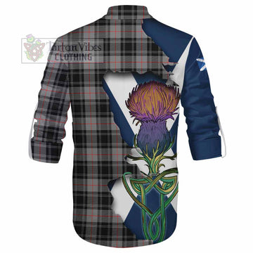 Moffat Tartan Family Crest Ghillie Kilt Shirt Scottish Thistle Celtic Inspired
