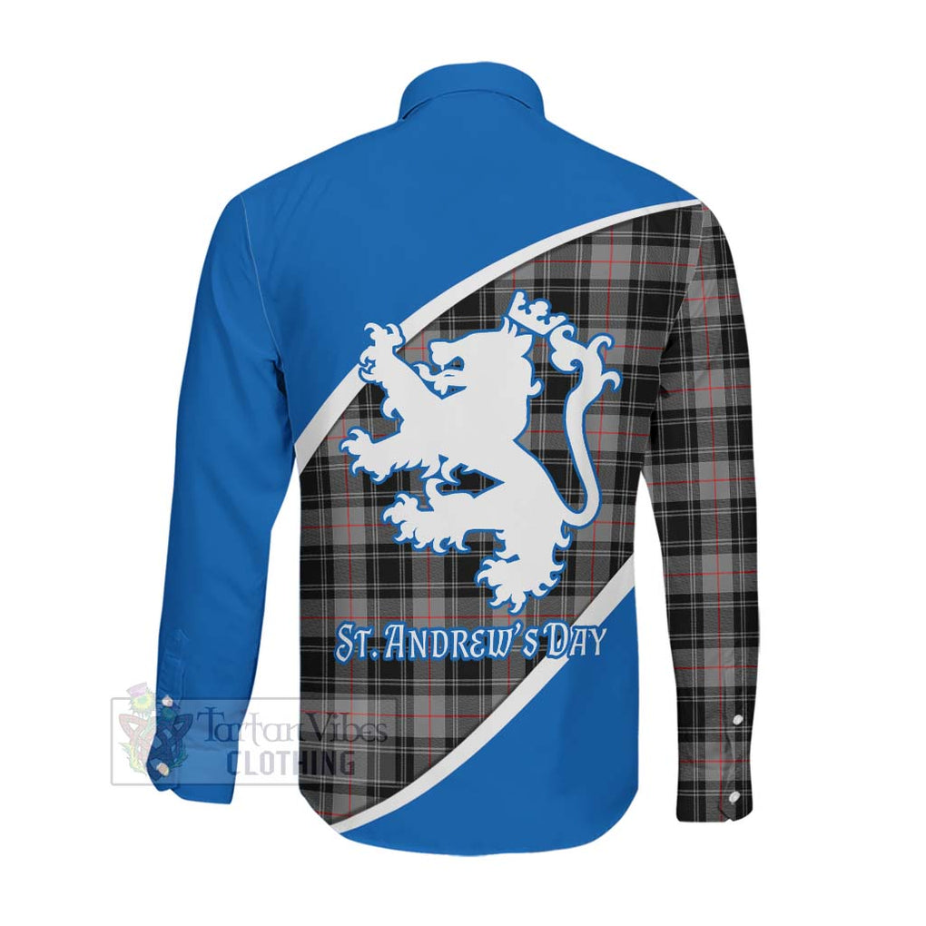 Tartan Vibes Clothing Moffat Family Crest Tartan Long Sleeve Button Shirt Celebrate Saint Andrew's Day in Style