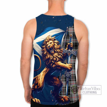 Tartan Vibes Clothing Moffat Tartan Family Crest Men's Tank Top with Scottish Majestic Lion