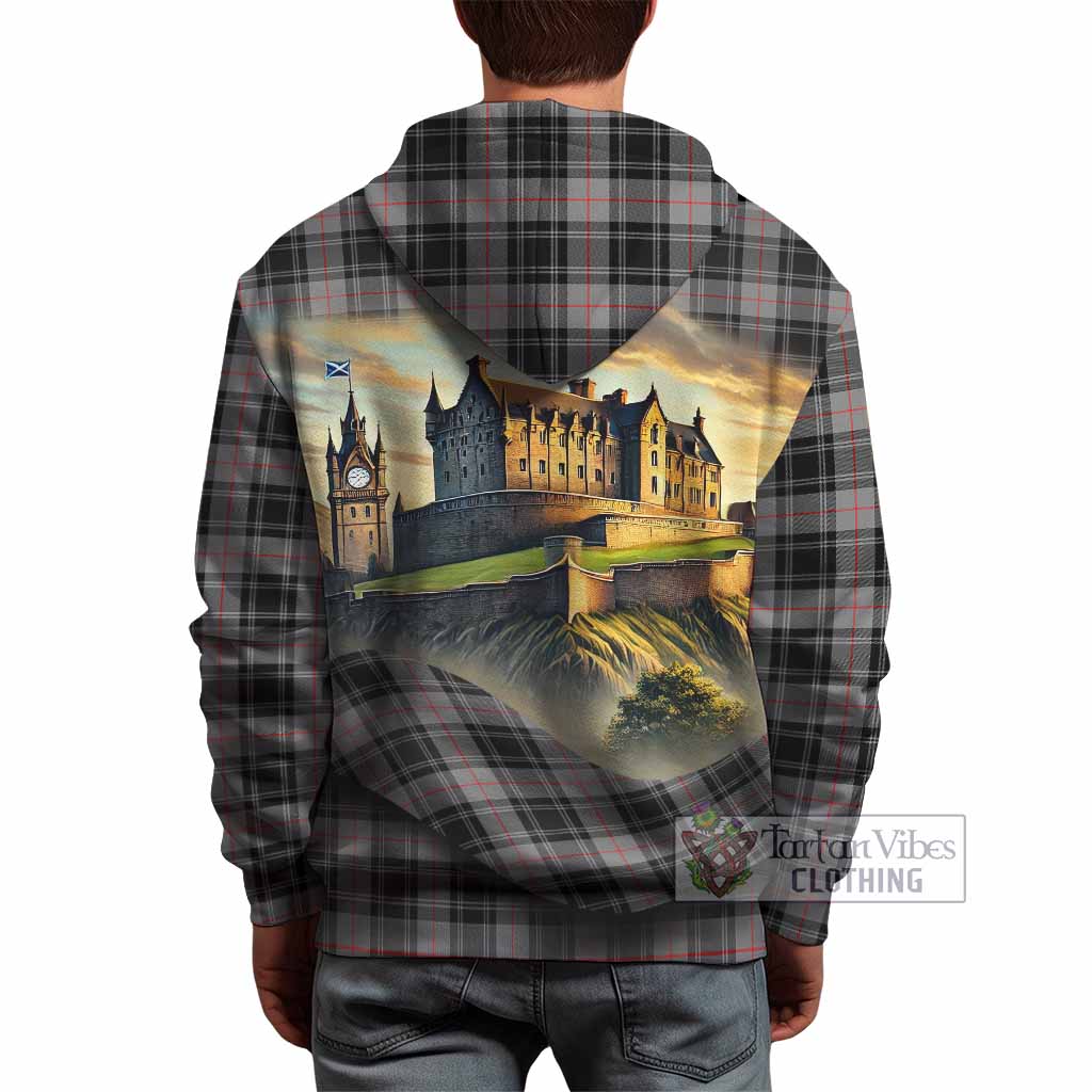 Tartan Vibes Clothing Moffat Tartan Family Crest Hoodie with Scottish Ancient Castle Style
