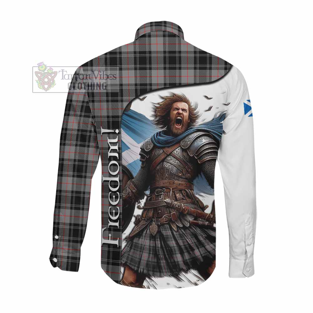 Tartan Vibes Clothing Moffat Crest Tartan Long Sleeve Button Shirt Inspired by the Freedom of Scottish Warrior