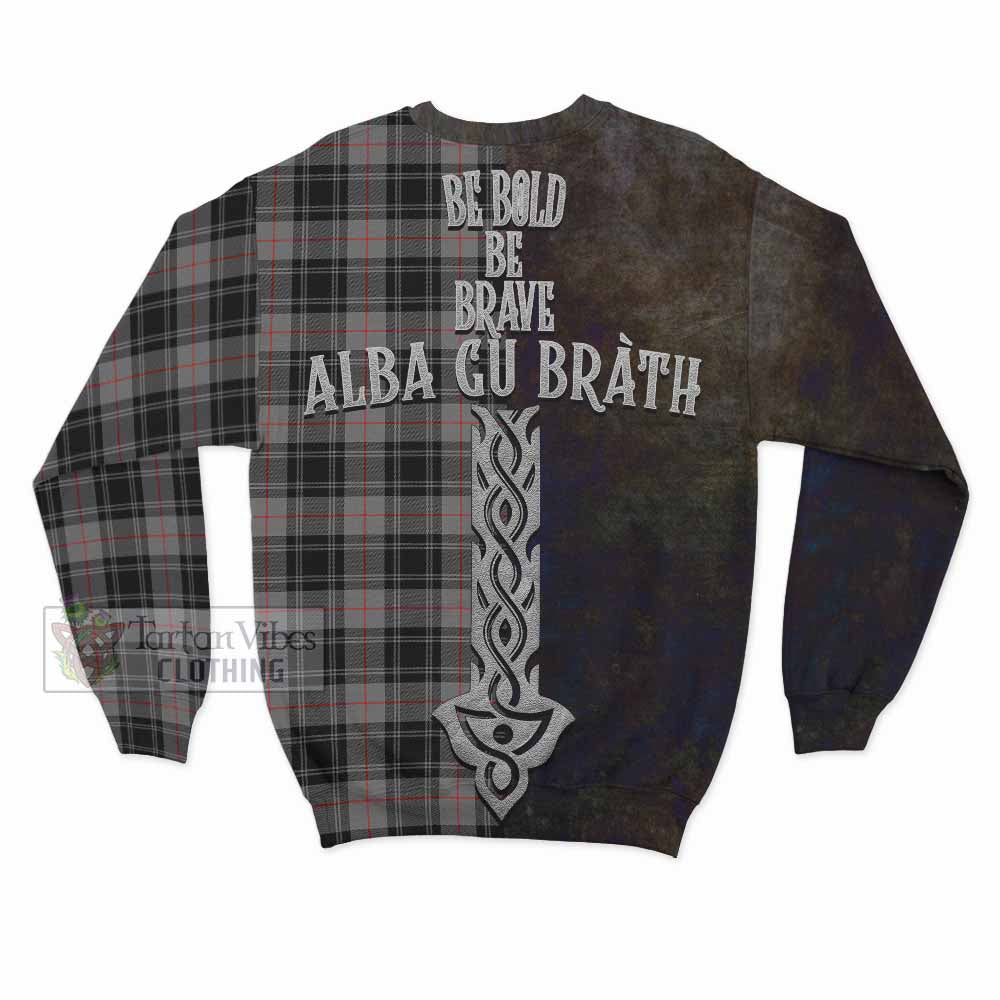 Tartan Vibes Clothing Moffat Tartan Family Crest Sweatshirt Alba Gu Brath Be Brave Lion Ancient Style