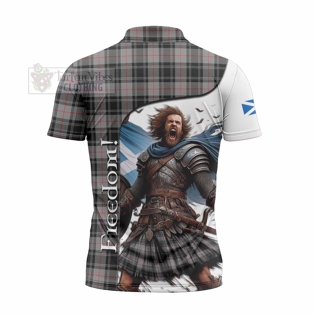 Tartan Vibes Clothing Moffat Crest Tartan Zipper Polo Shirt Inspired by the Freedom of Scottish Warrior