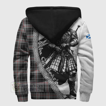 Moffat Tartan Clan Crest Sherpa Hoodie with Highlander Warrior Celtic Style