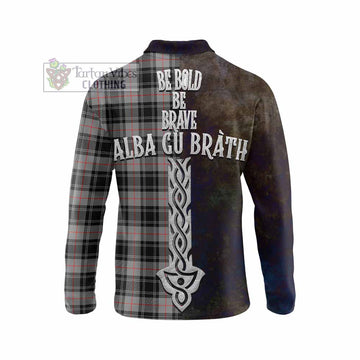 Moffat Tartan Family Crest Long Sleeve Polo Shirt Alba Gu Brath Be Brave Lion Ancient Style