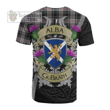 Tartan Vibes Clothing Moffat Tartan Family Crest Cotton T-shirt Lion Rampant Royal Thistle Shield Celtic Inspired