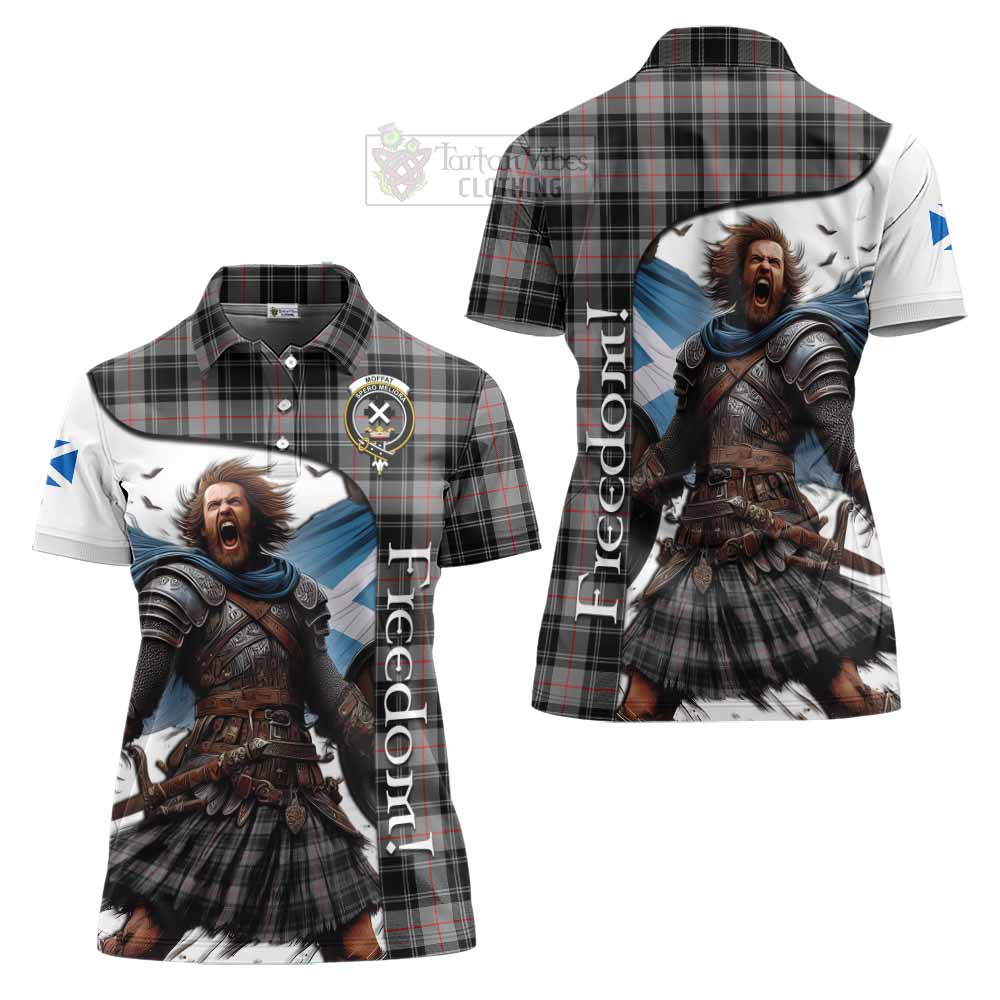 Tartan Vibes Clothing Moffat Crest Tartan Women's Polo Shirt Inspired by the Freedom of Scottish Warrior