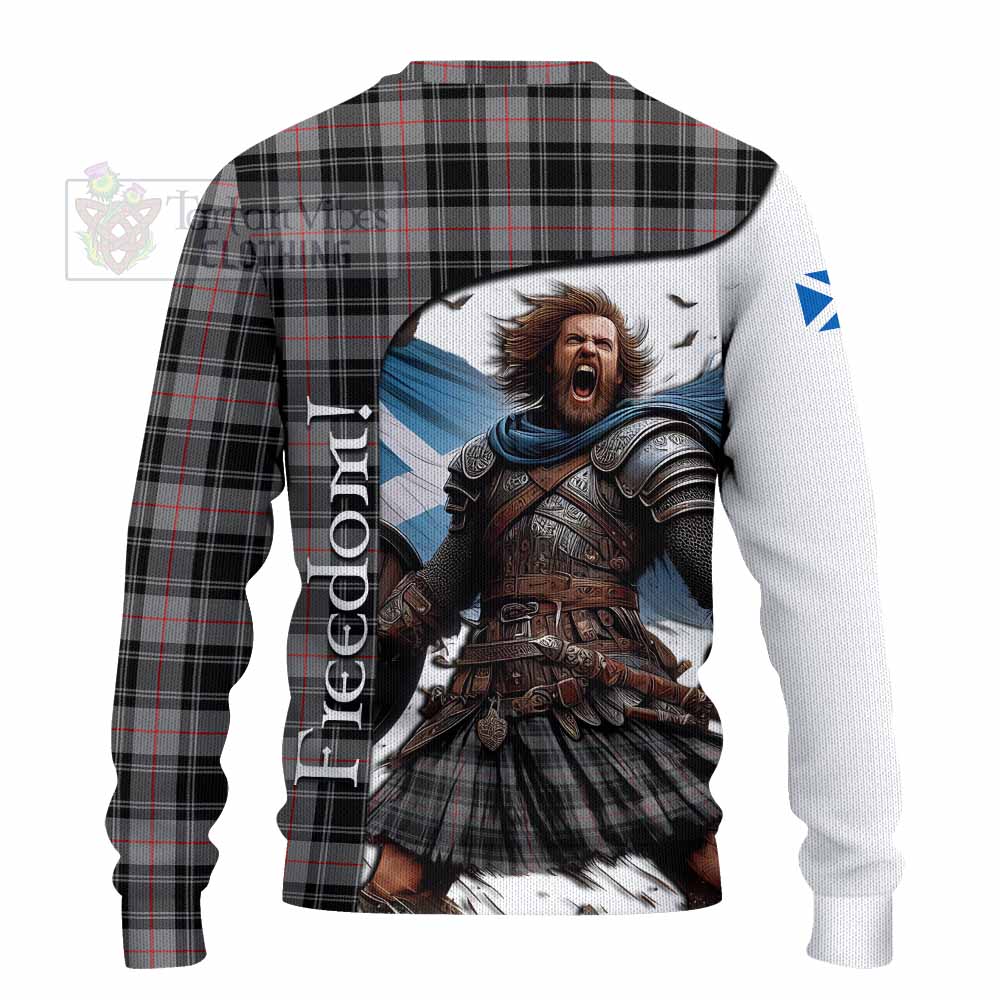 Tartan Vibes Clothing Moffat Crest Tartan Knitted Sweater Inspired by the Freedom of Scottish Warrior