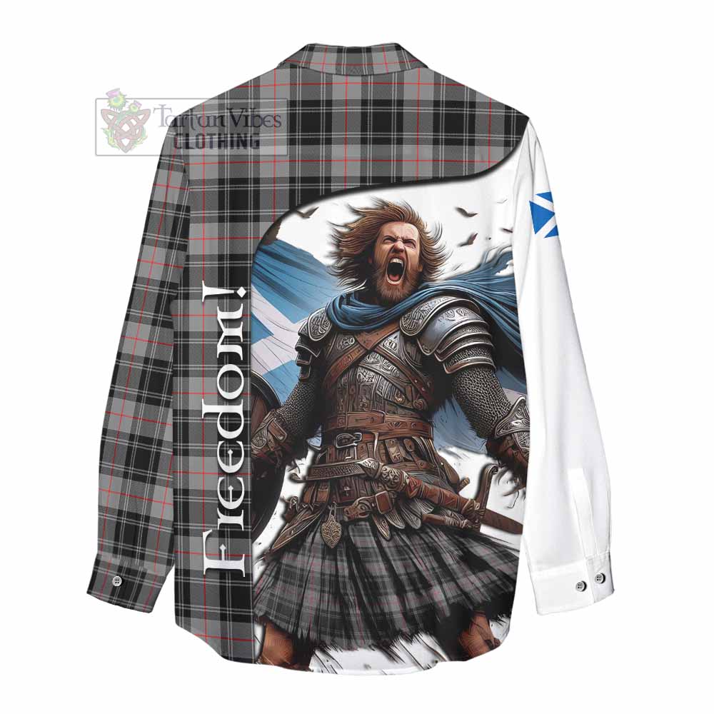 Tartan Vibes Clothing Moffat Crest Tartan Women's Casual Shirt Inspired by the Freedom of Scottish Warrior