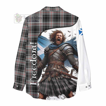 Tartan Vibes Clothing Moffat Crest Tartan Women's Casual Shirt Inspired by the Freedom of Scottish Warrior