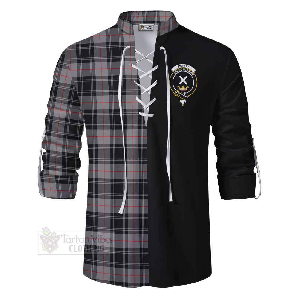 Tartan Vibes Clothing Moffat Tartan Ghillie Kilt Shirt with Family Crest and Half Of Me Style