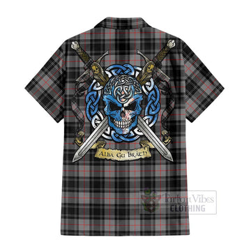 Moffat Tartan Hawaiian Shirt with Family Crest Celtic Skull Style