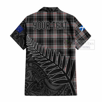 Moffat Crest Tartan Hawaiian Shirt with New Zealand Silver Fern Half Style
