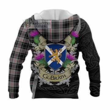Moffat Tartan Family Crest Knitted Hoodie Lion Rampant Royal Thistle Shield Celtic Inspired
