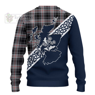 Tartan Vibes Clothing Moffat Tartan Knitted Sweater Featuring Thistle and Scotland Map