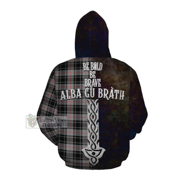 Moffat Tartan Family Crest Cotton Hoodie Alba Gu Brath Be Brave Lion Ancient Style