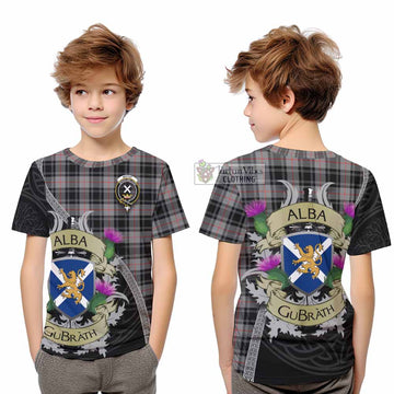 Tartan Vibes Clothing Moffat Tartan Family Crest Kid T-Shirt Lion Rampant Royal Thistle Shield Celtic Inspired