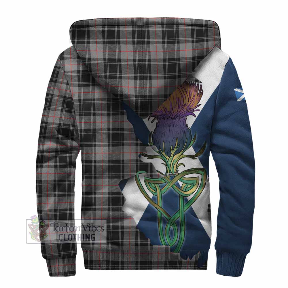 Tartan Vibes Clothing Moffat Tartan Family Crest Sherpa Hoodie Scottish Thistle Celtic Inspired