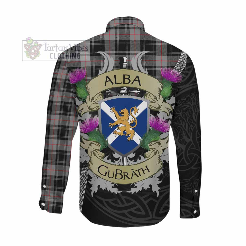 Tartan Vibes Clothing Moffat Tartan Family Crest Long Sleeve Button Shirt Lion Rampant Royal Thistle Shield Celtic Inspired