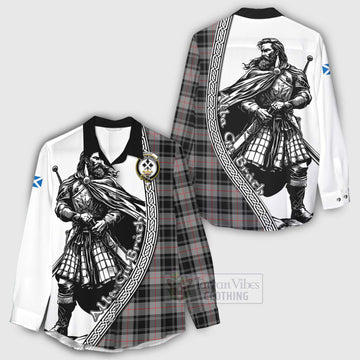 Tartan Vibes Clothing Moffat Tartan Clan Crest Women's Casual Shirt with Highlander Warrior Celtic Style