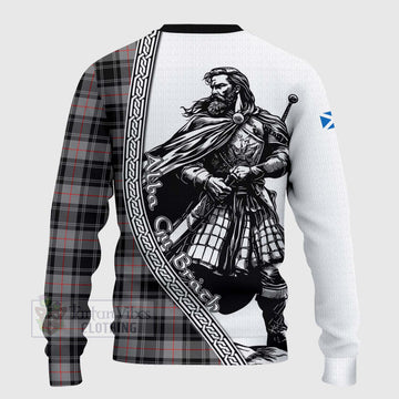 Tartan Vibes Clothing Moffat Tartan Clan Crest Knitted Sweater with Highlander Warrior Celtic Style