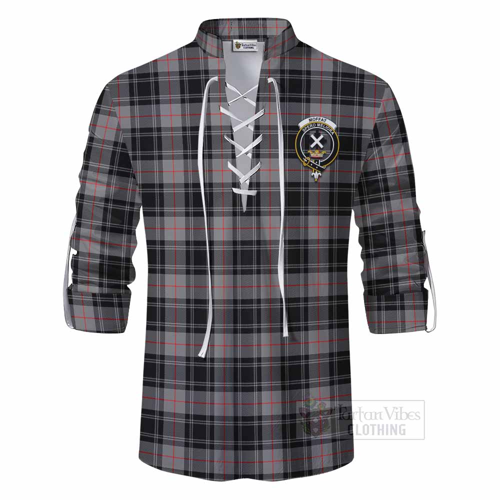 Tartan Vibes Clothing Moffat Tartan Ghillie Kilt Shirt with Family Crest DNA In Me Style