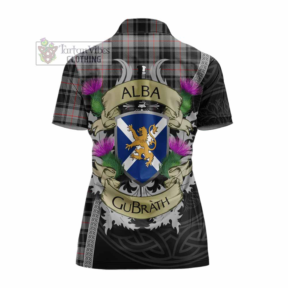 Tartan Vibes Clothing Moffat Tartan Family Crest Women's Polo Shirt Lion Rampant Royal Thistle Shield Celtic Inspired